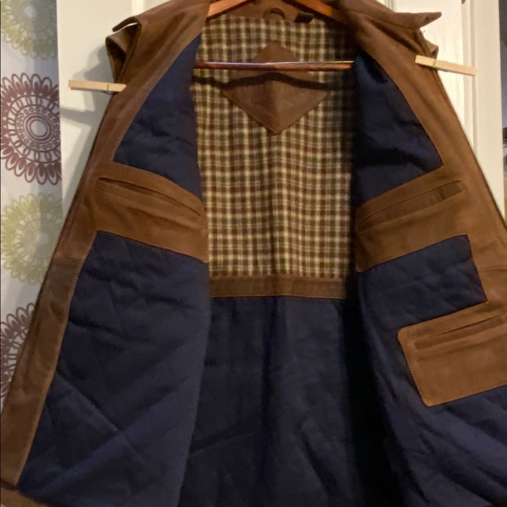 Solid Leather Vest, Fully Lined, Full Length. Siz… - image 2
